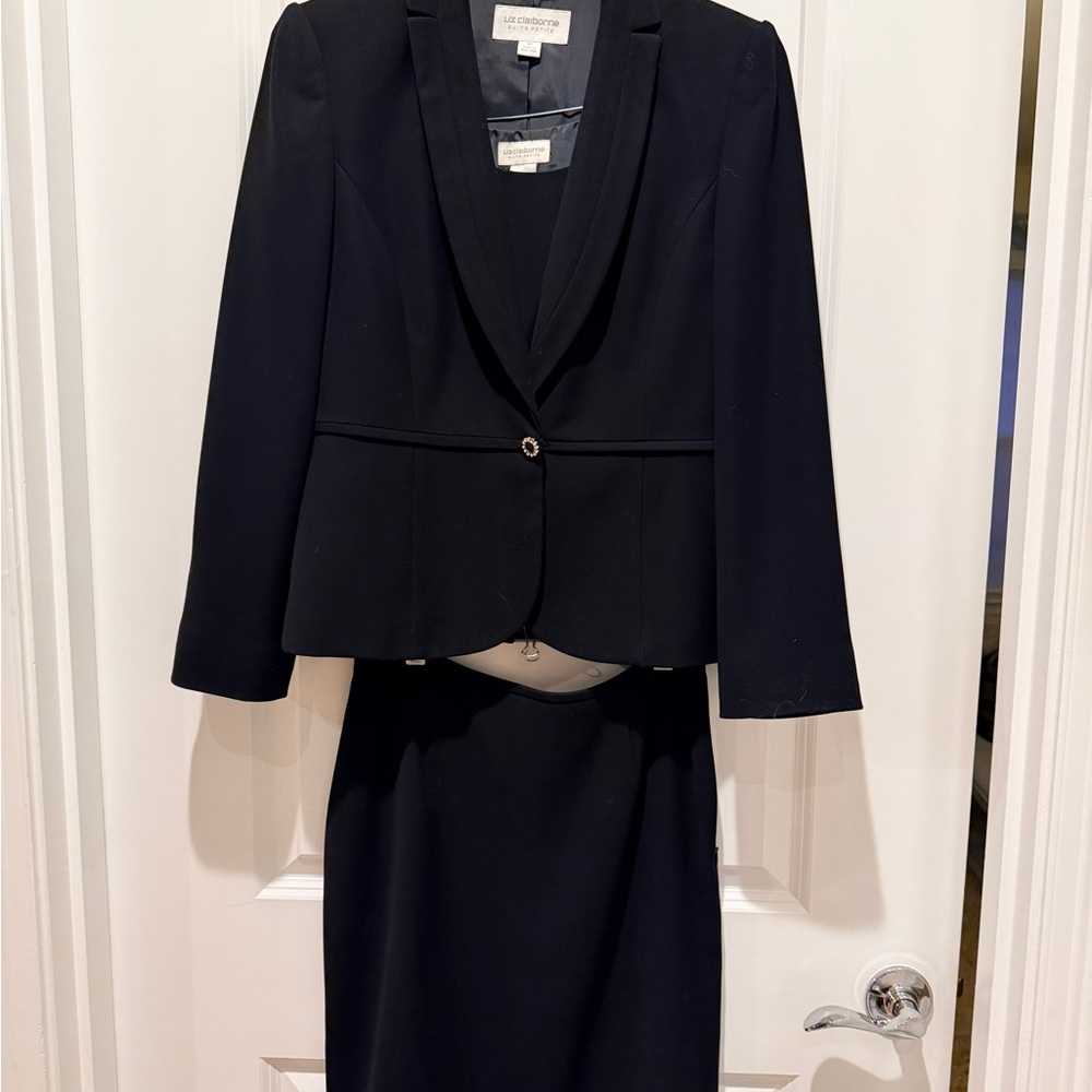 Liz Claiborne Classic Three Piece Black Suit Ensemble